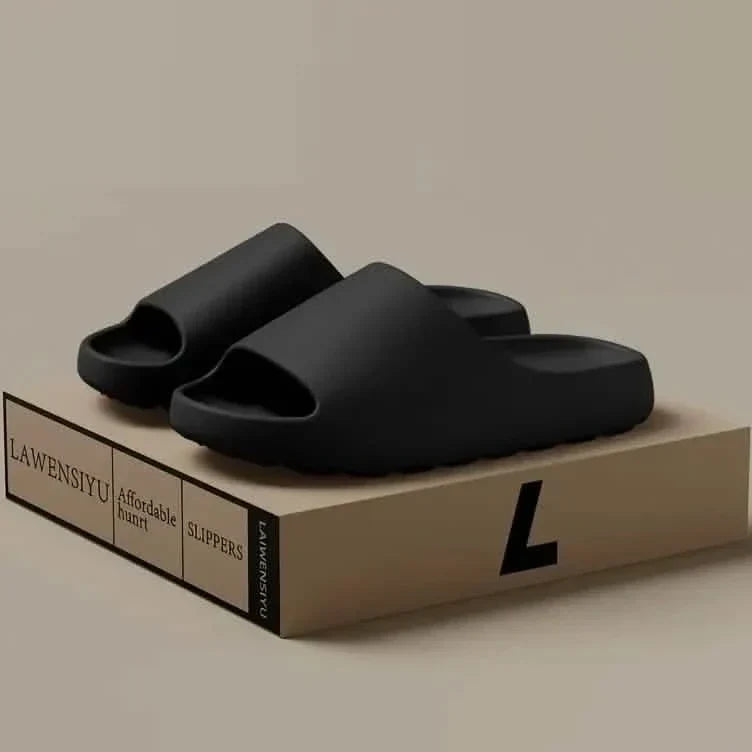 Unisex Soft Slippers, Comfortable Indoor/Outdoor Slide Sandals, Non-slip Textured Design Footwear