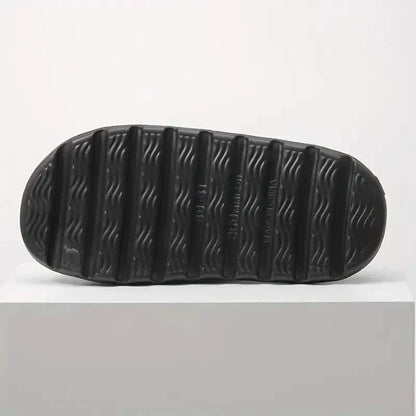 Unisex Soft Slippers, Comfortable Indoor/Outdoor Slide Sandals, Non-slip Textured Design Footwear